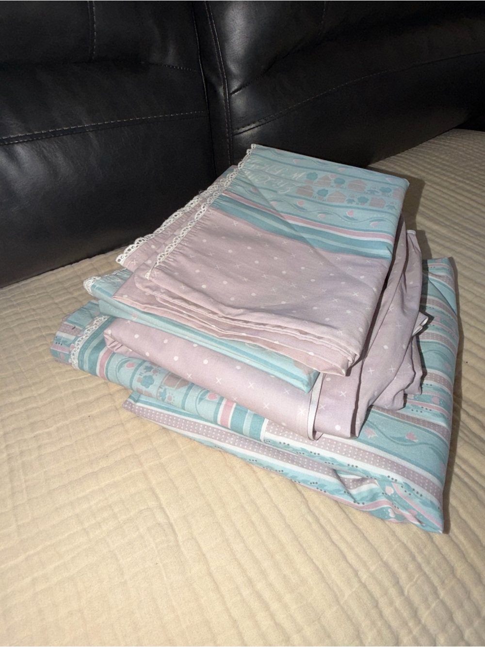 RARE Complete Vintage Lady Pepperell Prairie Prints Full Sheet Set